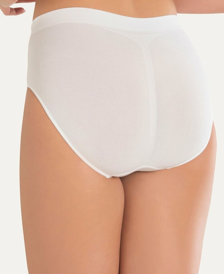 NBB 2006 Taktel Dikişsiz İz Yapmaz Normal Bel Slip/Külot Beyaz - XL