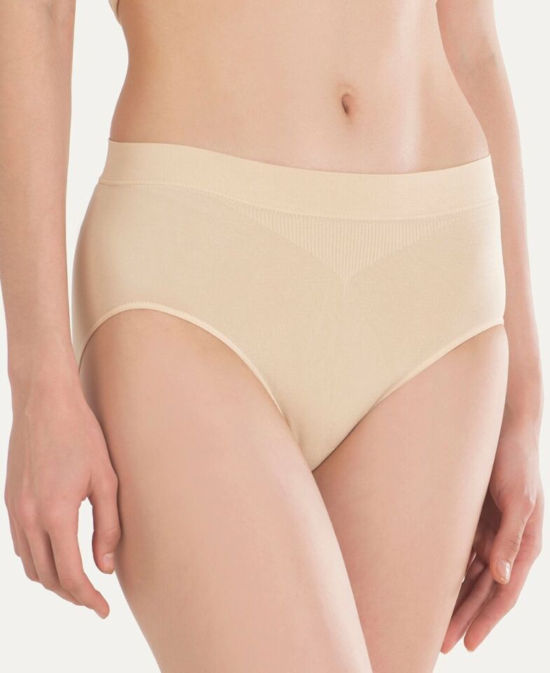 NBB 2006 Taktel Dikişsiz İz Yapmaz Normal Bel Slip/Külot Ten Rengi - XL