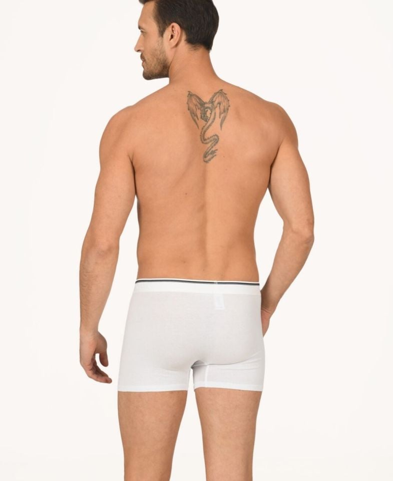 Erkek Hendrix %45 Modal Kumaştan Rahat Bel Lastikli Boxer-735 Beyaz - L