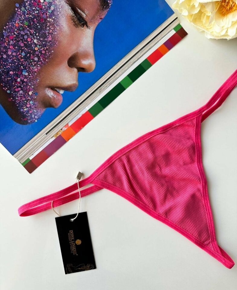 Lenora Kadın Fitilli %97 Pamuklu Günlük Kullanım Kaliteli String Pembe - XS
