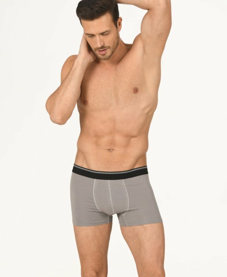 Erkek Hendrix %45 Modal Kumaştan Rahat Bel Lastikli Boxer-735 Gri - L