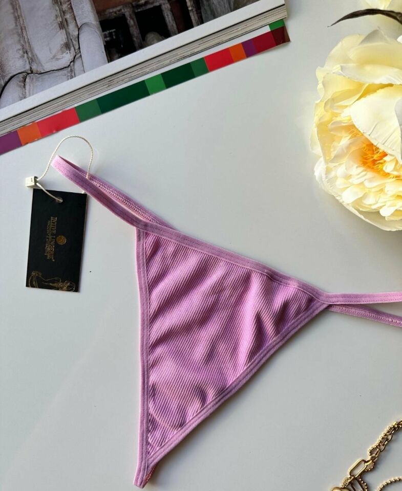 Lenora Kadın Fitilli %97 Pamuklu Günlük Kullanım Kaliteli String Lila - L