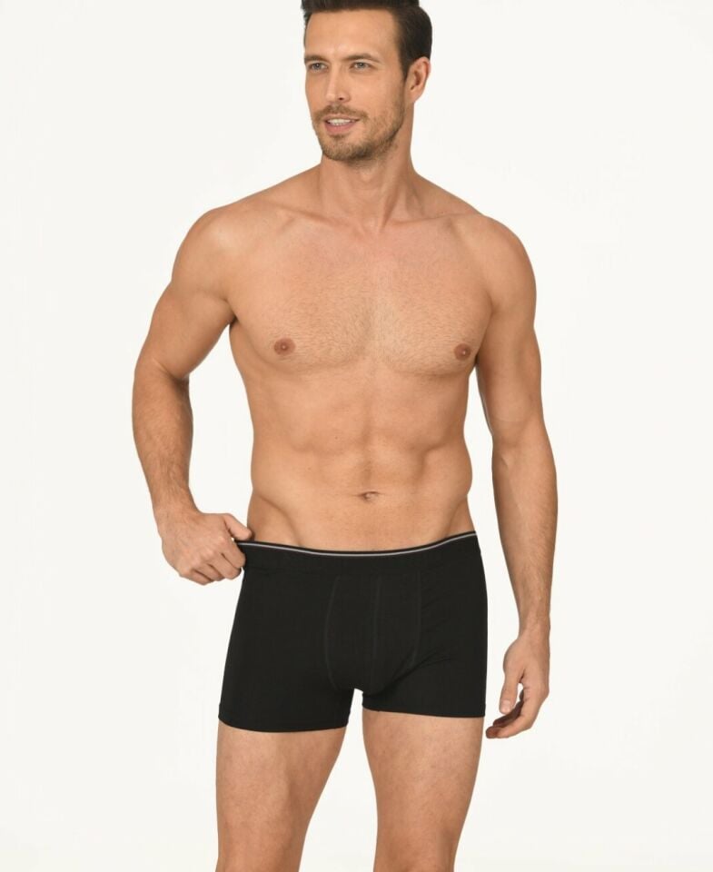 Erkek Hendrix %45 Modal Kumaştan Rahat Bel Lastikli Boxer-735 Siyah - L