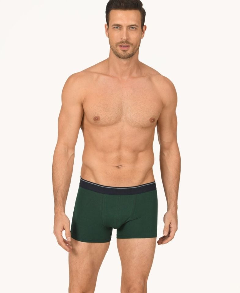 Erkek Hendrix %45 Modal Kumaştan Rahat Bel Lastikli Boxer-735 Yeşil - L