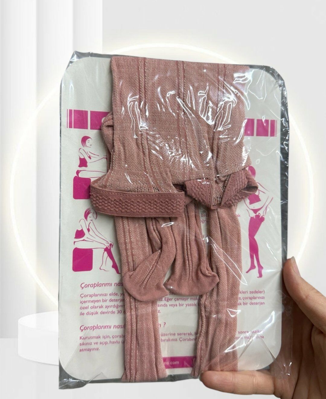 Penti Grace Pembe Fileli Çekici Külotlu Çorap (Intive Özel) Pembe - M/L