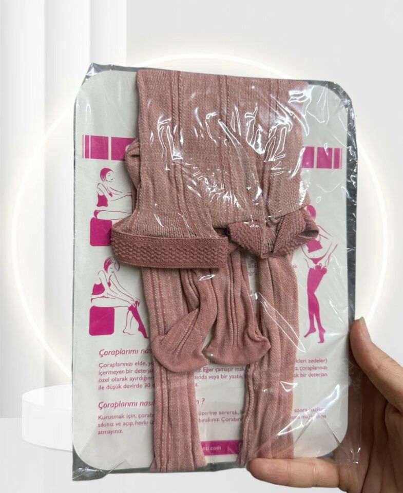 Penti Grace Pembe Fileli Çekici Külotlu Çorap (Intive Özel) Pembe - M/L