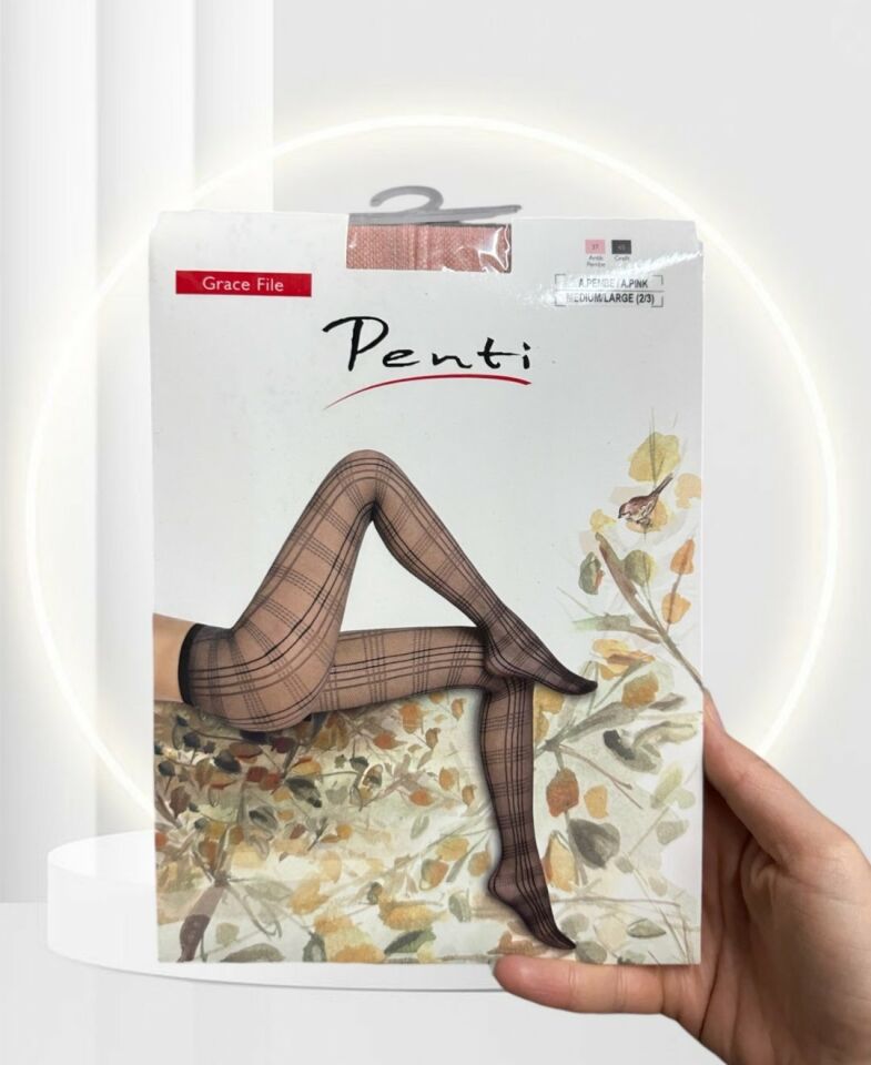 Penti Grace Pembe Fileli Çekici Külotlu Çorap (Intive Özel) Pembe - M/L