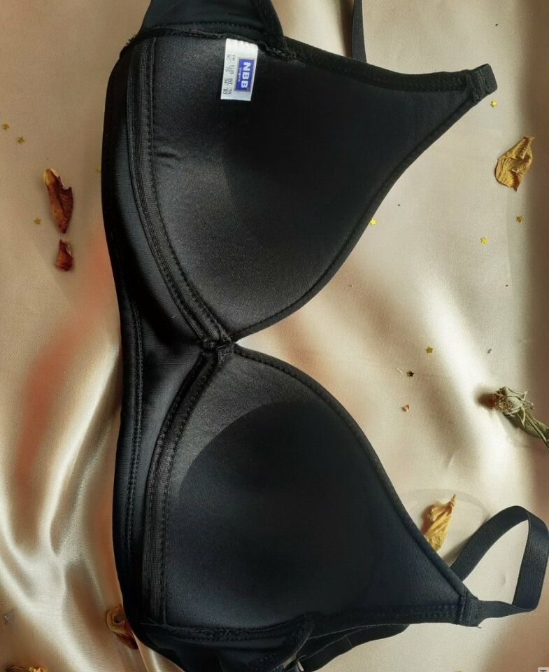 NBB Desteksiz Balensiz İnce Askılı Üçgen Sütyen/Bralet-3680 Siyah - 90B