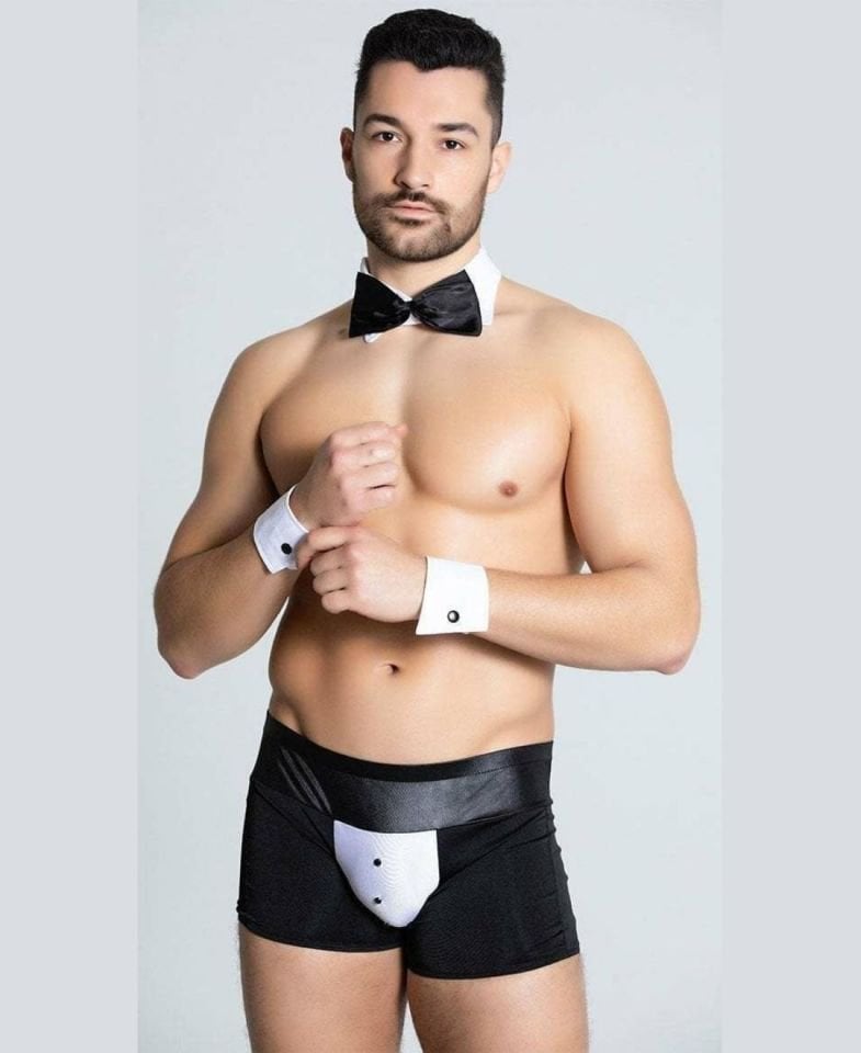 Erkek Fantezi Boxer Kravat Takım-9006 S