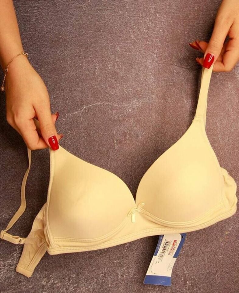 NBB Desteksiz Balensiz İnce Askılı Üçgen Sütyen/Bralet-3680 Ten Rengi - 95B