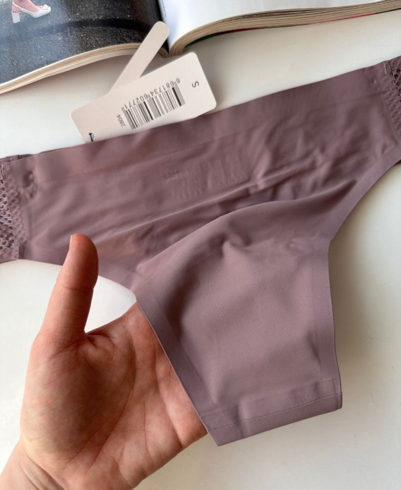 Orijinal Lazer Kesim Üstün Kalite Spandex Invisible Dikişsiz Dantelli Slip- 2804 Gül Kurusu - L