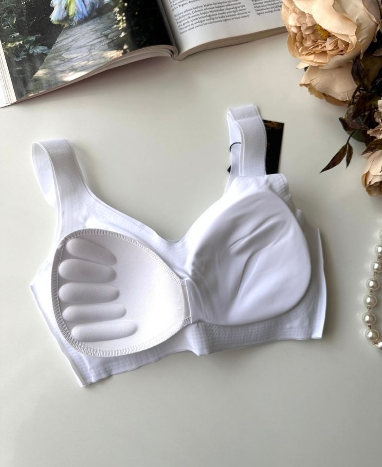 Carla Balensiz Dikişsiz Push-up Invisible Ice-Silk (Görünmez) Sütyen - İthal Bra Beyaz - M