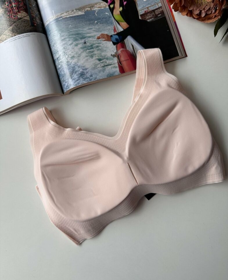 Carla Balensiz Dikişsiz Push-up Invisible Ice-Silk (Görünmez) Sütyen - İthal Bra Pudra  - 2XL