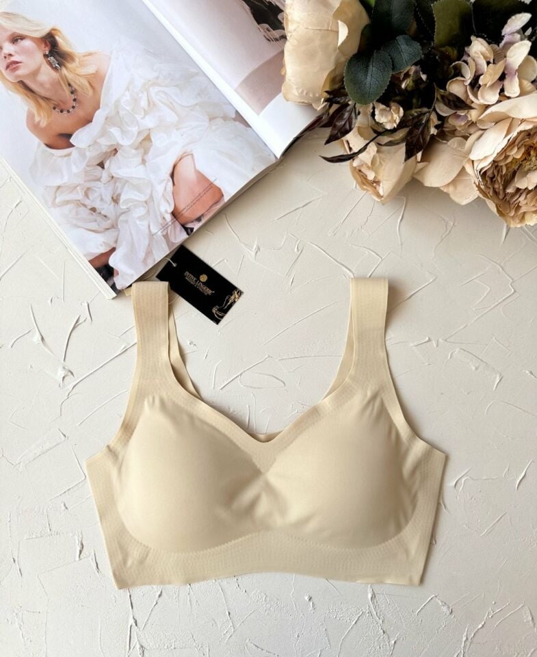 Carla Balensiz Dikişsiz Push-up Invisible Ice-Silk (Görünmez) Sütyen - İthal Bra Ten Rengi - 2XL