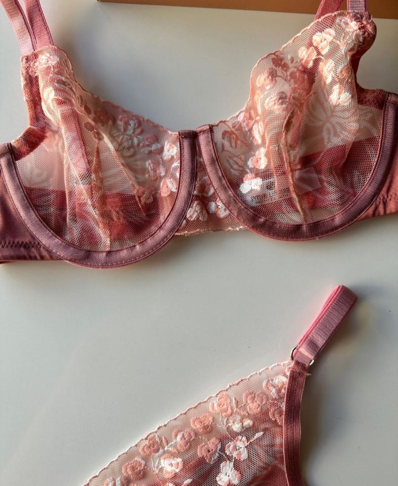 Helana Pudra/Gül Kurusu Çiçek Desenli Sütyen Tanga Takım (Limited) Gül kurusu, pembe - 80