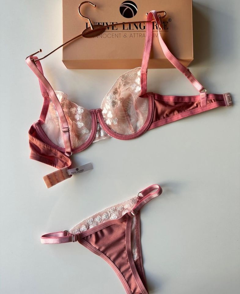 Helana Pudra/Gül Kurusu Çiçek Desenli Sütyen Tanga Takım (Limited) Gül kurusu, pembe - 80