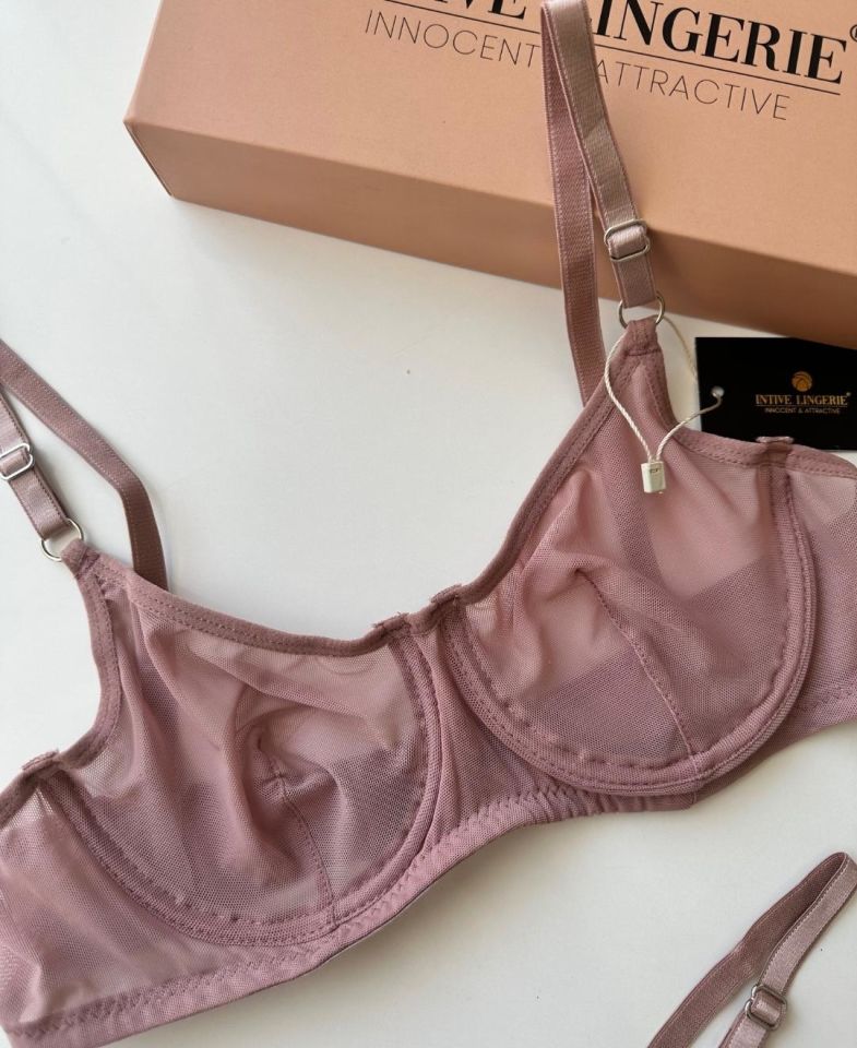 Monica Transparan Tül Kumaş Sütyen Tanga Takım Beyaz - 90