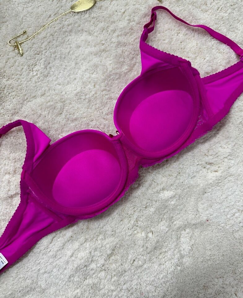 FK Lingerie Dantelli Push-up Balenli İthal Kaliteli Sütyen (Fırsat Ürünü)- 189 Mor - 80B