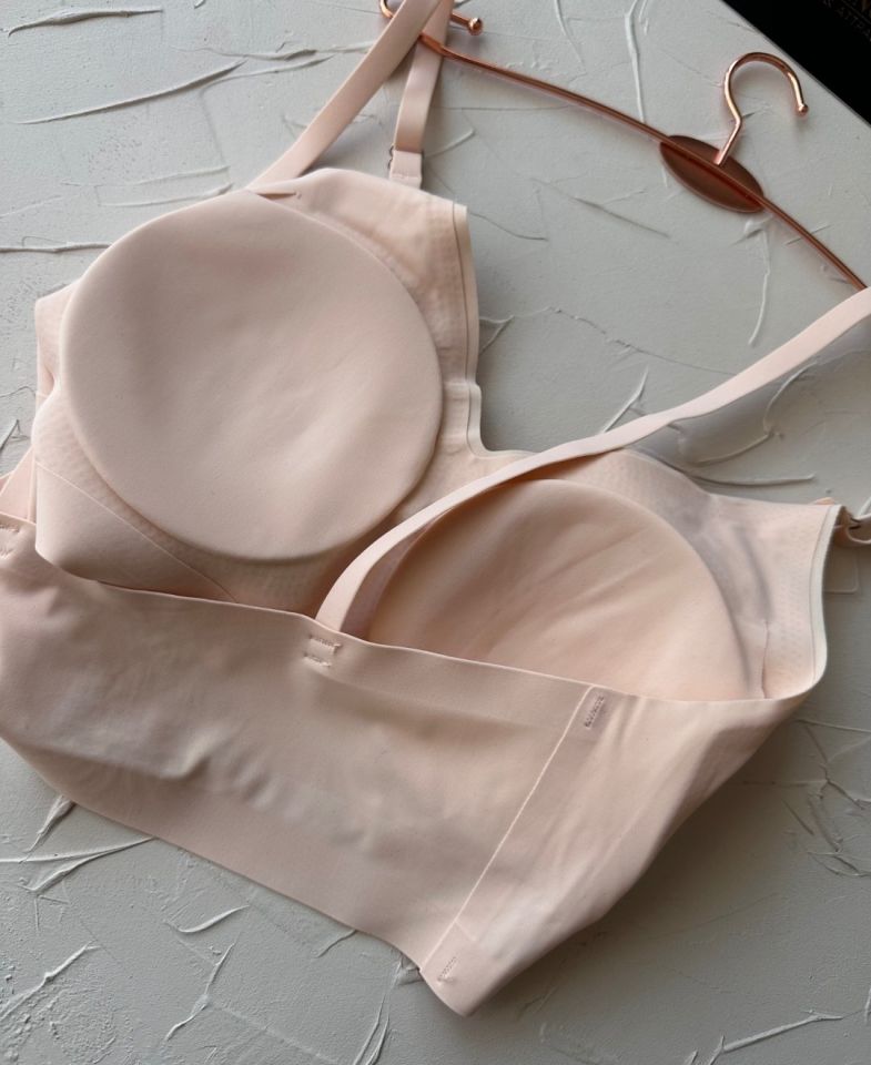 Nessa İnce Askılı Çıkarılabilir Padli Dikişsiz Lazer Kesim İz Yapmaz Kopçasız Bralet-2012 Ten Rengi - L