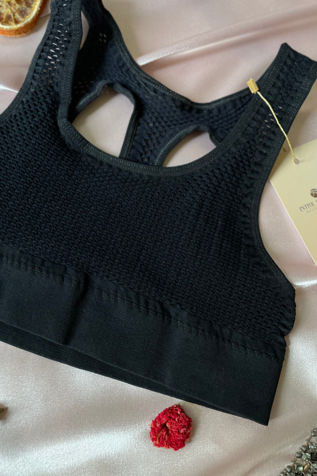 Harlow Kadın Seamless Dikişsiz Siyah Arkası Detaylı Sporcu Sütyeni S/M