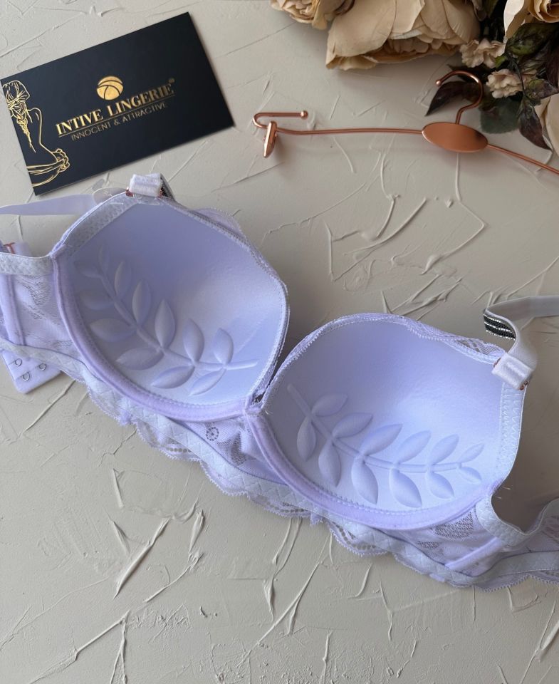 Jasmine Askıları Parlak Taşlı Hafif Destekli Dantelli Soft Cup İthal Sütyen (B-C Cup) Lila - 95
