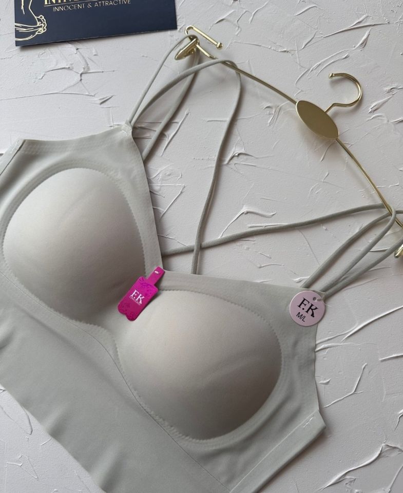 Carma Arkası Çapraz Dekolte İce-Silk Balensiz Dikişsiz Push-up İthal Spandex Sütyen/Büstiyer Su Yeşili - M/L