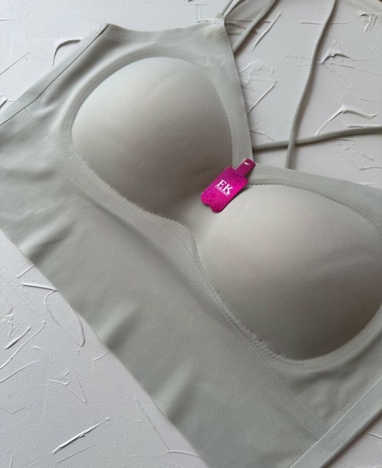 Carma Arkası Çapraz Dekolte İce-Silk Balensiz Dikişsiz Push-up İthal Spandex Sütyen/Büstiyer Su Yeşili - M/L