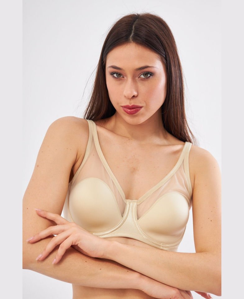 Le Jardin Linda Tül Detaylı Toparlayıcı İnce Soft Cup Sütyen (B-C CUP) -9200 Beyaz - 85C