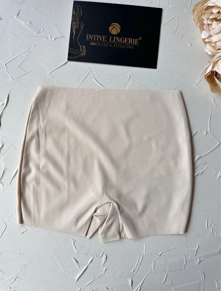 Lina Orta Bel Dikişsiz Ultra Rahat İz Yapmaz Kayan Kumaşlı Kadın Boxer Ten Rengi - XL