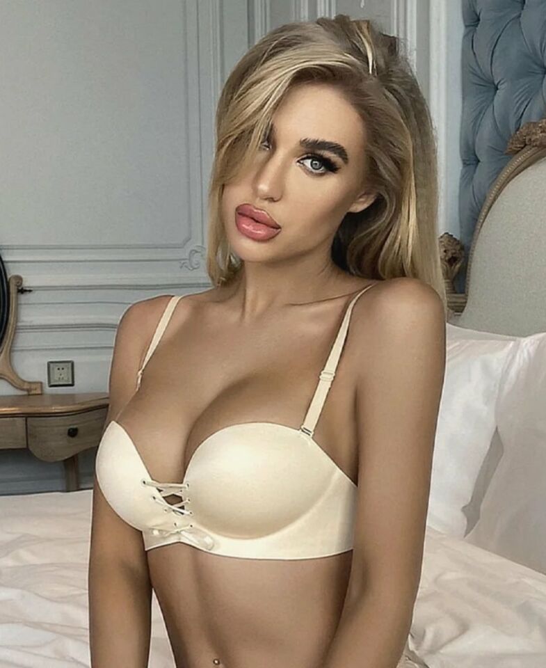 Natasha İthal Balensiz Push-up Lazer Kesim Önden Bağlamalı Rahat Sütyen -8388 Bej - 75B