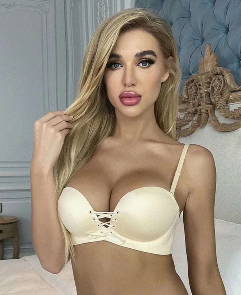 Natasha İthal Balensiz Push-up Lazer Kesim Önden Bağlamalı Rahat Sütyen -8388 Bej - 85B