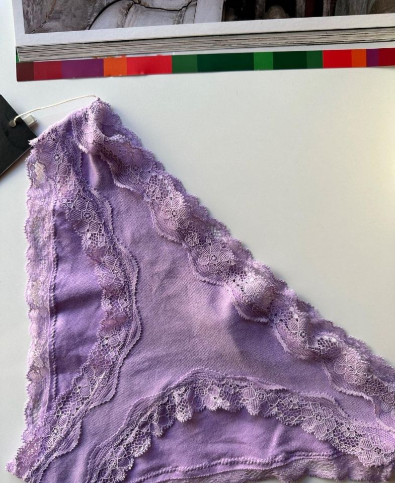 Arlet Kadın Pamuklu Rahat Günlük Kullanım Dantelli Slip/Külot (Lila-Gül Kurusu- Krem) Lila - S