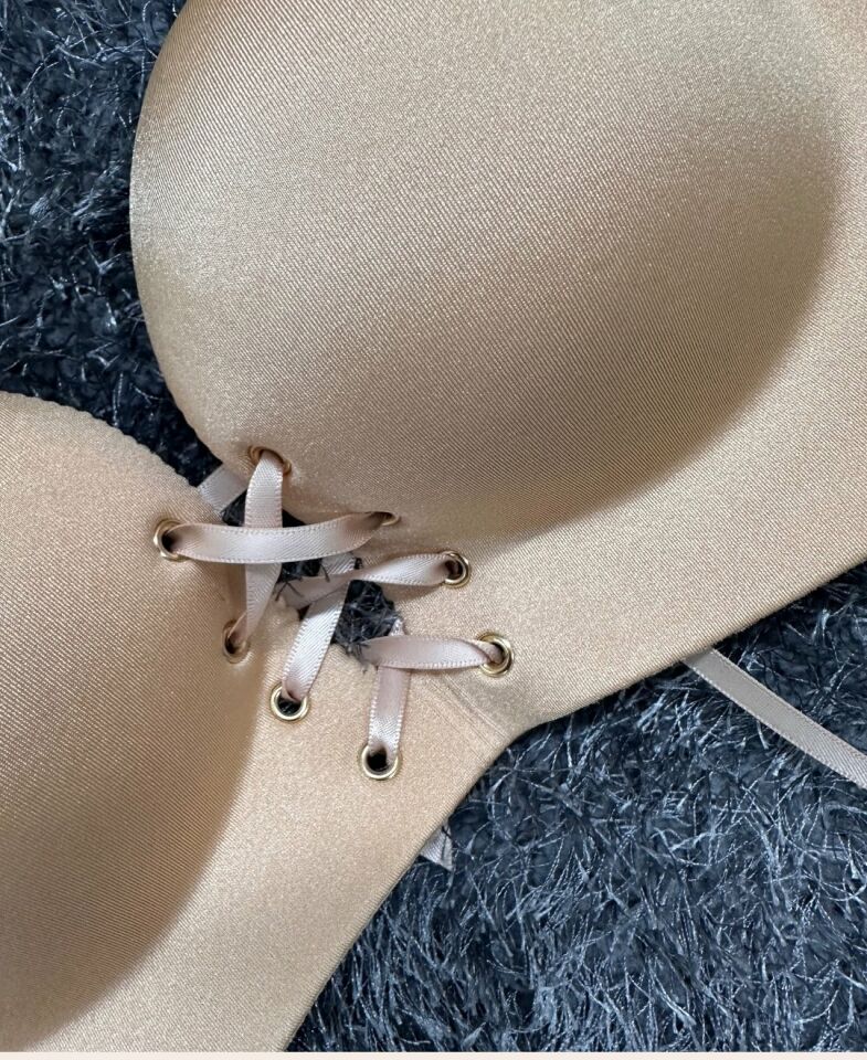 Natasha İthal Balensiz Push-up Lazer Kesim Önden Bağlamalı Rahat Sütyen -8388 Pudra  - 80B