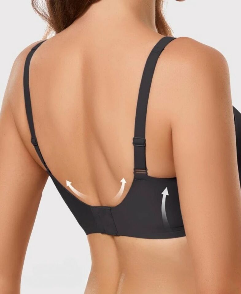 Carma İthal Balensiz Dikişsiz İce-Silk Yarı Push-up İnce Askılı Sütyen Siyah - XL