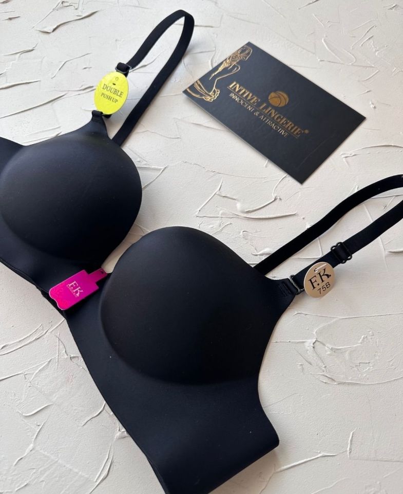 Intive Double Push-up Çift Destekli Balensiz Lazer Kesim İz Yapmaz Sütyen Siyah - 80B