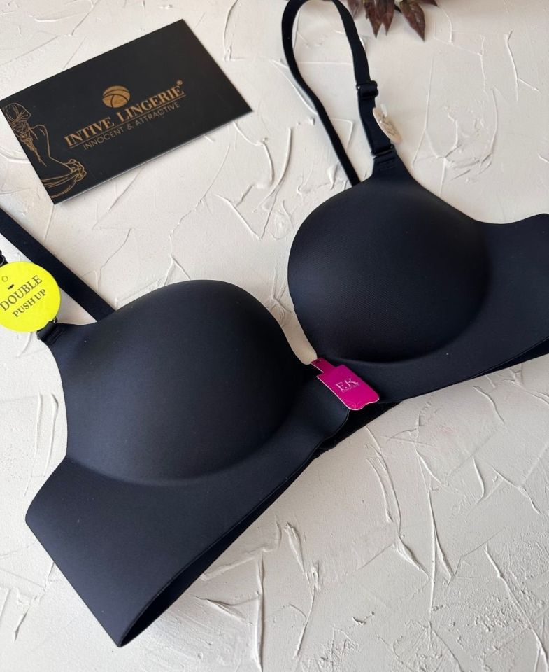 Intive Double Push-up Çift Destekli Balensiz Lazer Kesim İz Yapmaz Sütyen Siyah - 80B