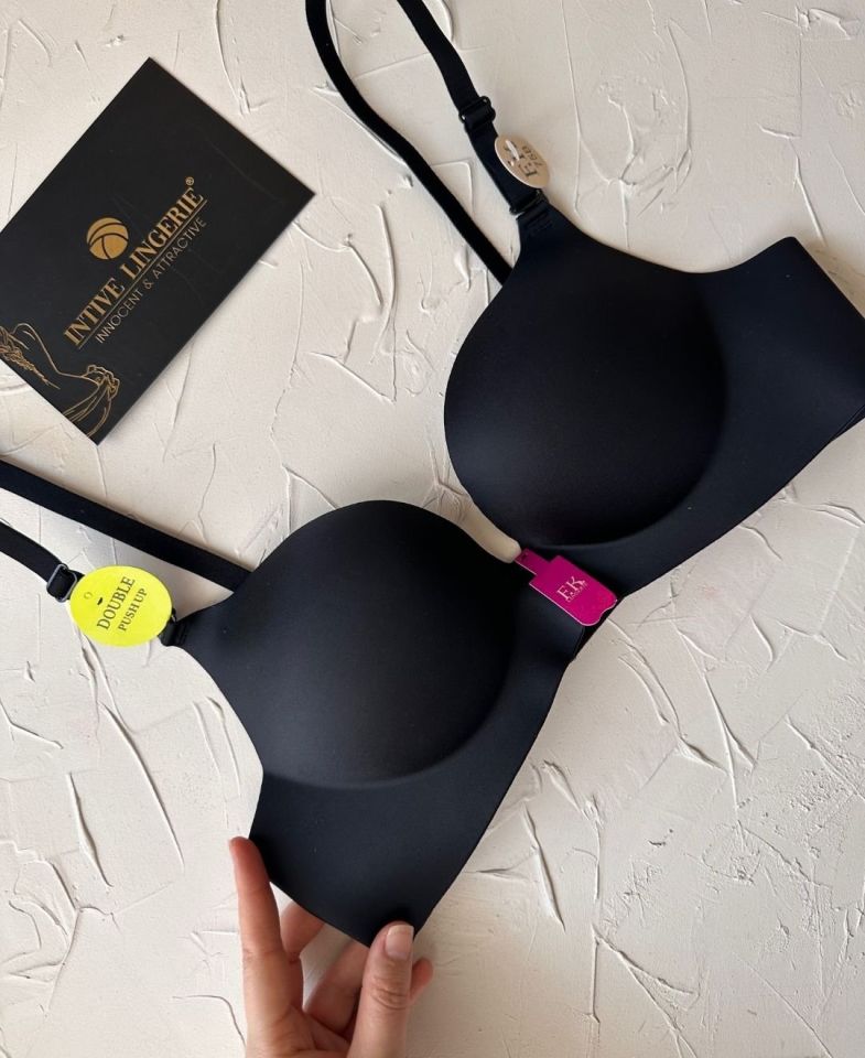 Intive Double Push-up Çift Destekli Balensiz Lazer Kesim İz Yapmaz Sütyen Siyah - 80B