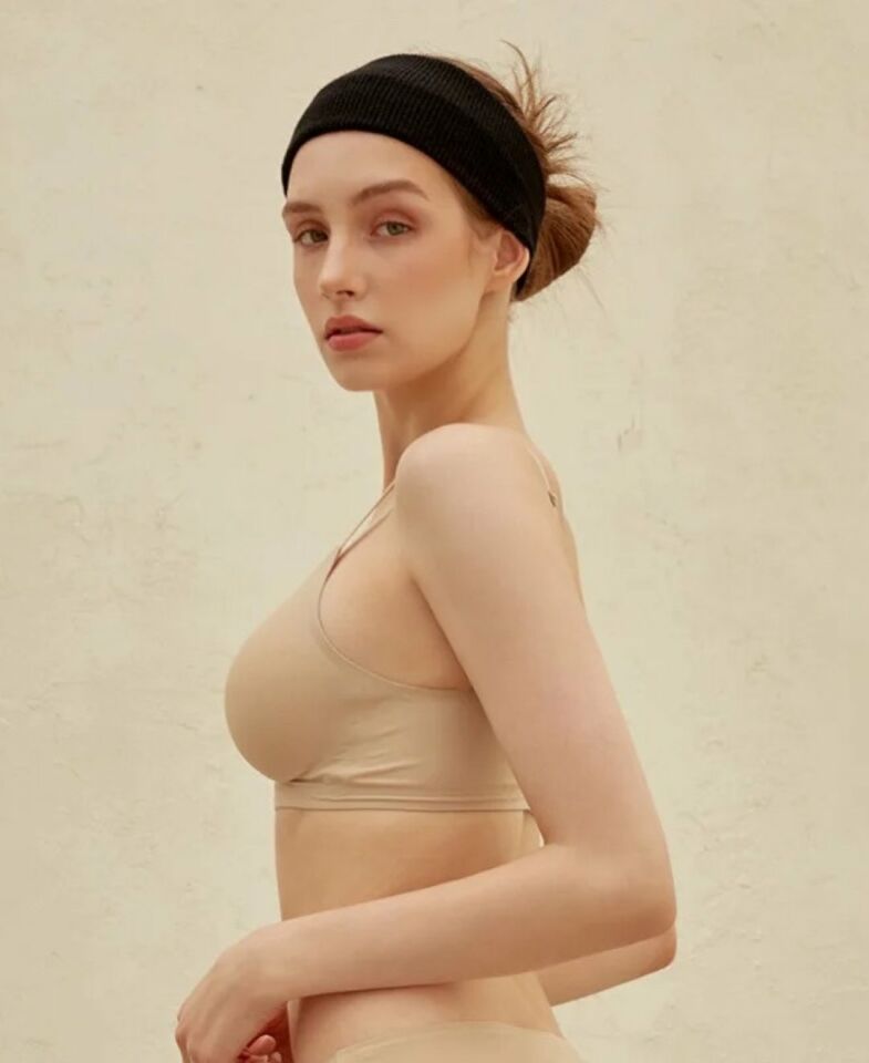Carma İthal Balensiz Dikişsiz İce-Silk Yarı Push-up İnce Askılı Sütyen Bej - 2XL