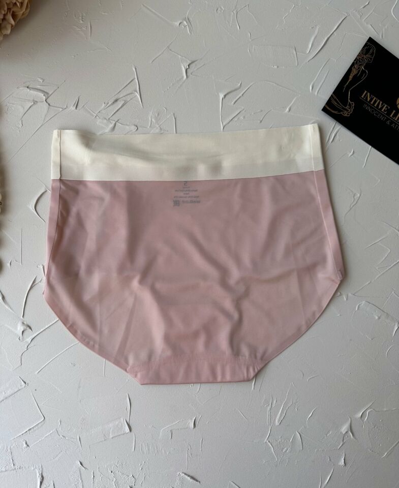 Alina Dikişsiz İz Yapmaz Yüksek Bel Üstün Kalite Beli Yazılı Hafif Slip Pudra  - L