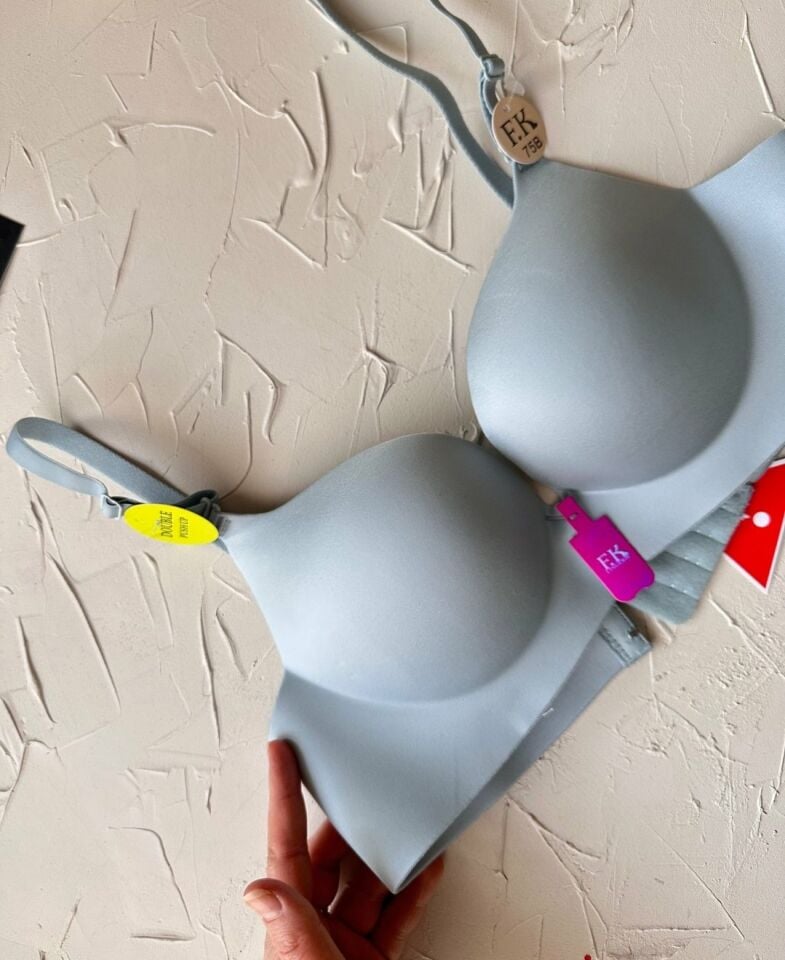 Intive Double Push-up Çift Destekli Balensiz Lazer Kesim İz Yapmaz Sütyen Bebe Mavisi - 80B