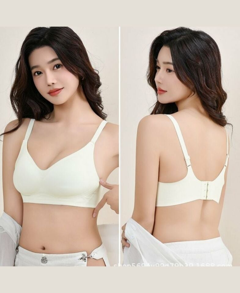 Carma İthal Balensiz Dikişsiz İce-Silk Yarı Push-up İnce Askılı Sütyen Ekru - XL