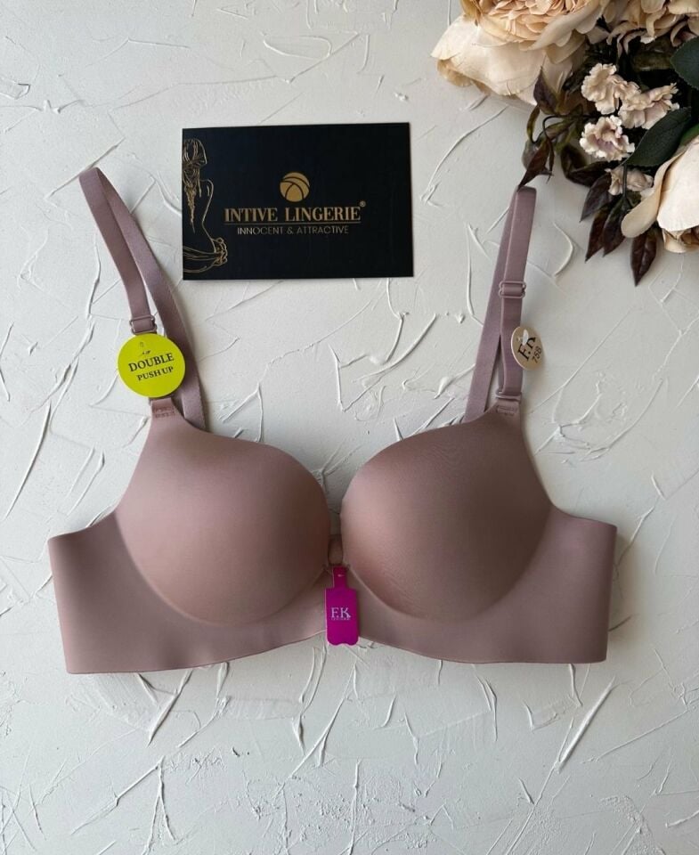 Intive Double Push-up Çift Destekli Balensiz Lazer Kesim İz Yapmaz Sütyen Gül Kurusu - 80B