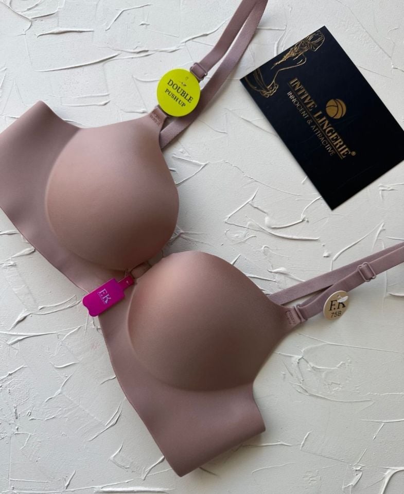 Intive Double Push-up Çift Destekli Balensiz Lazer Kesim İz Yapmaz Sütyen Gül Kurusu - 80B