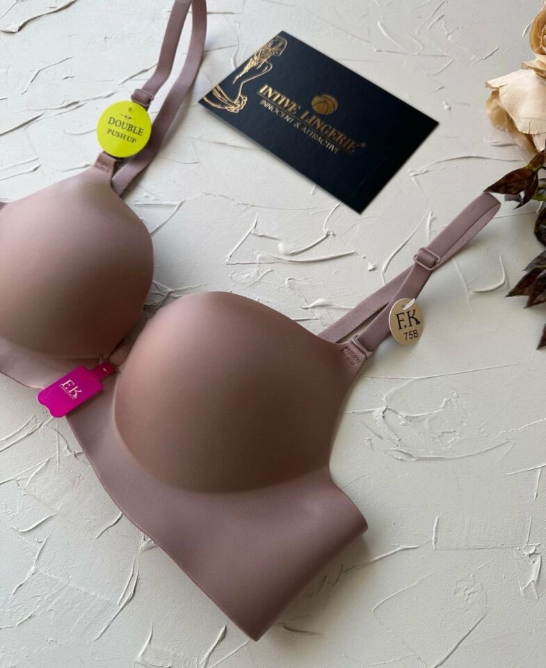 Intive Double Push-up Çift Destekli Balensiz Lazer Kesim İz Yapmaz Sütyen Gül Kurusu - 80B