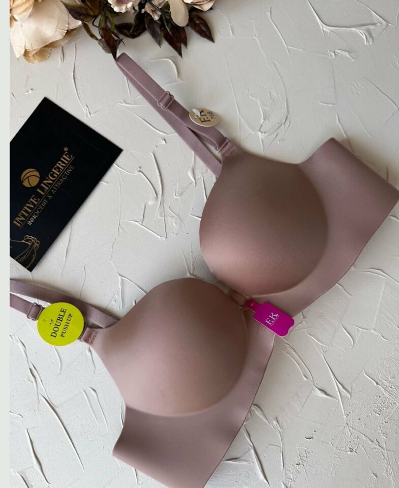 Intive Double Push-up Çift Destekli Balensiz Lazer Kesim İz Yapmaz Sütyen Gül Kurusu - 80B