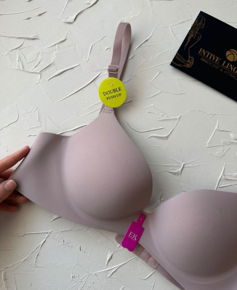 Intive Double Push-up Çift Destekli Balenli Lazer Kesim İz Yapmaz İthal Kaliteli Sütyen Gül Kurusu - 80B