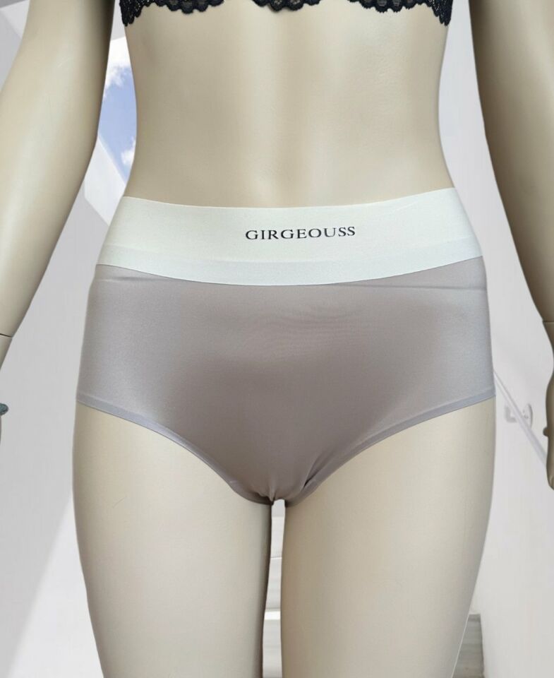 Alina Dikişsiz İz Yapmaz Yüksek Bel Üstün Kalite Beli Yazılı Hafif Slip Vizon - XL