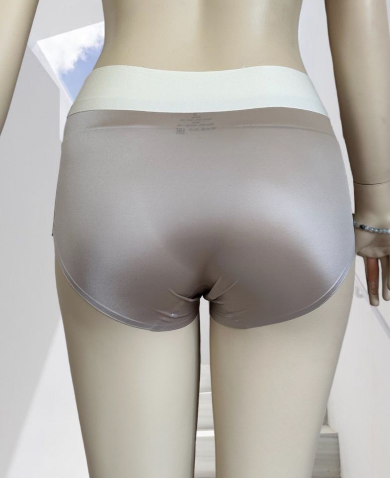 Alina Dikişsiz İz Yapmaz Yüksek Bel Üstün Kalite Beli Yazılı Hafif Slip Vizon - XL