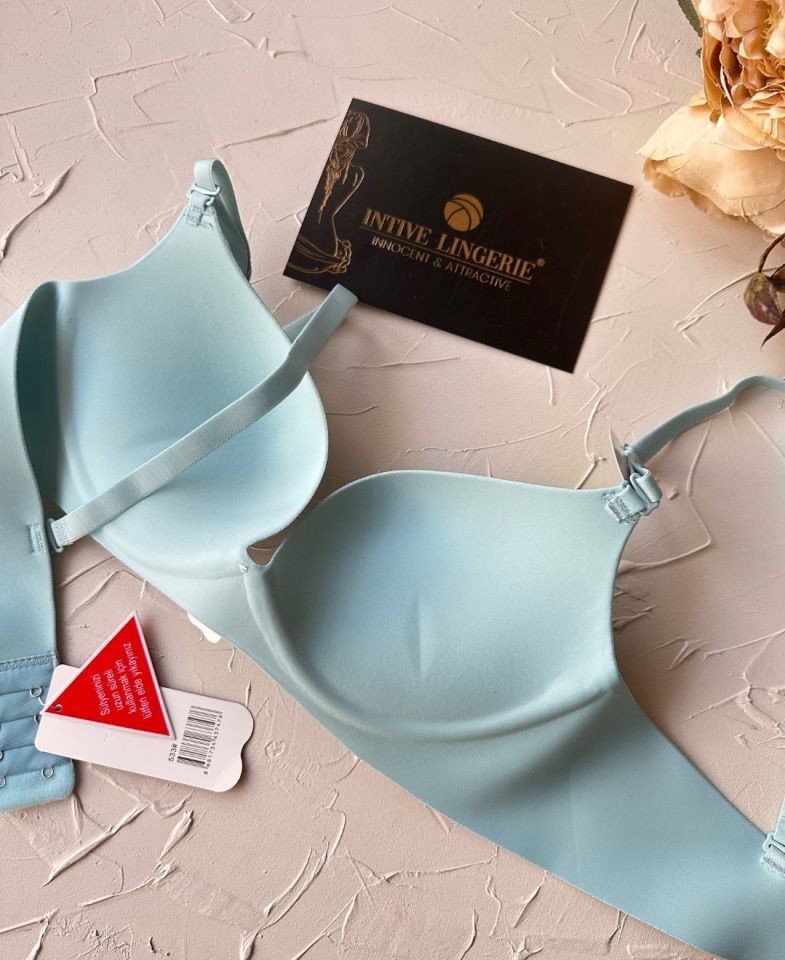 Intive Double Push-up Çift Destekli Balenli Lazer Kesim İz Yapmaz İthal Kaliteli Sütyen Mavi - 85B