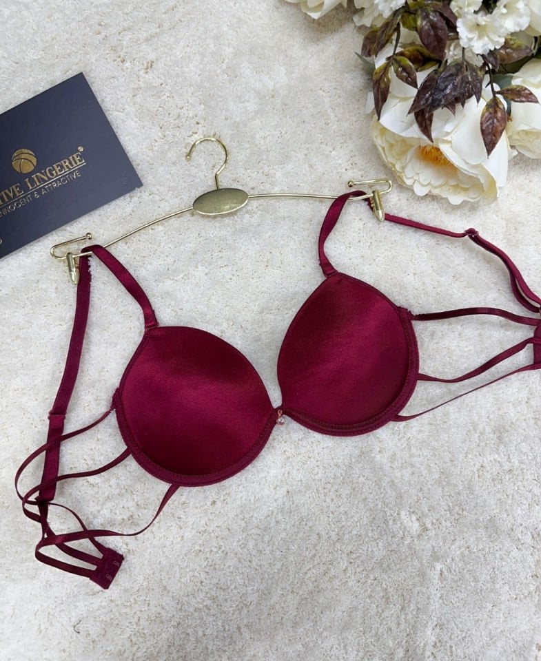 Le Jardin Valeria Biyeli Taşlı Mikro Push-up Arkası İp Detaylı Sütyen - 7007 Beyaz - 90B